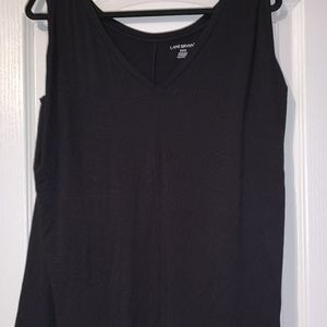 LANE BRYANT V NECK SWING TANK BLACK